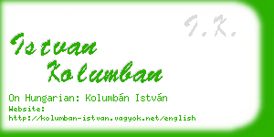 istvan kolumban business card